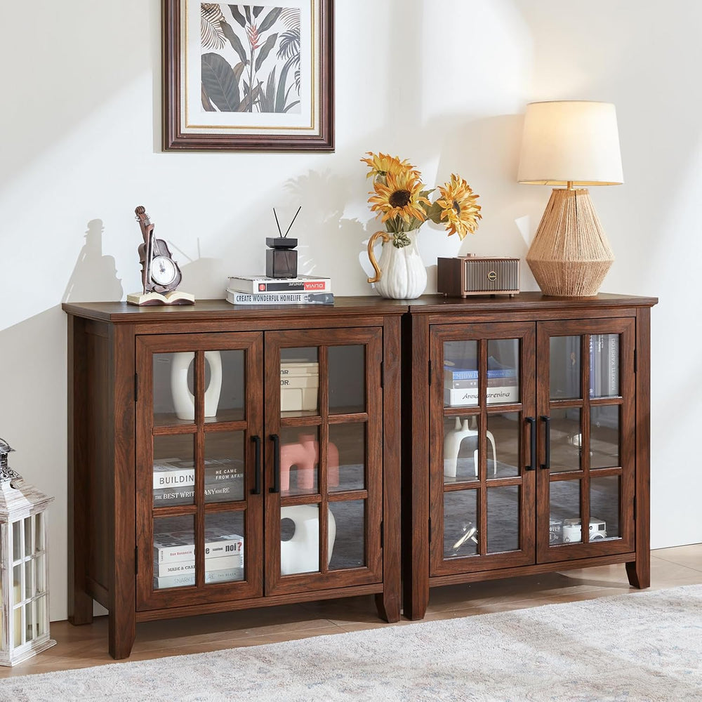 Joaxswe Large Sideboard Buffet Cabinet with Storage, 32" Farmhouse Brown...