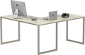 SHW Mission 55 x 60 Inches L-Shape Home Office Computer Desk, Maple