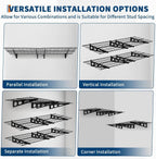 2 Pack 2x6 FT Garage Shelves Wall Mounted,1600 LBS Heavy Duty Wall Shelf with Adjustable Distance,for Garage,Kitchen Laundry,Shopping Mall and Tool Room,Black