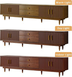Mid Century Modern TV Stand for 100 inch TV, 94.5" Walnut TV Console with 2 Cabinet & 2 Drawers, Entertainment Center, Media Console for Living Room/Bedroom