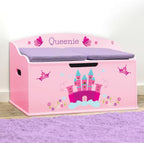 DIBSIES Personalized Creative Wonders Toy Box, Princess, 30 x 19.25 x 18 inches, Soft-Close Lid (Pink)