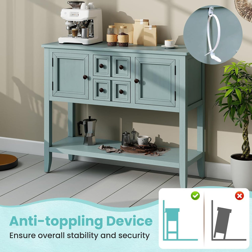 Giantex Sideboard Buffet Cabinet with Storage, 42’’ Wood Credenza, Accent Cof...