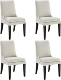 Upholstered Dining Chairs Modern Sidechair Performance Fabric High Back Armlesschair for Diningroom Kitchen,Cream,Set of 4(2 Box)
