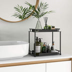 FLE Bathroom Organizer Countertop,Bathroom Counter Organizer Decorative Tray Cosmetic Organizer,Countertop Storage Shelf for Bathroom, Kitchen, Living Room, Bedroom, Dressing Table (2-Tier)