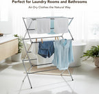 Displays By Jack Portable Collapsible Clothing Dryer Rack, Foldable Drying Rack for Clothes, Lingerie, Towels, Linens, Laundry Home Apartment Must Haves, Metal Chrome Finish