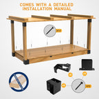 Heavy Duty Overhead Garage Storage Rack Kit for 2x4 Wood (Actual 1.5"x3.5") - DIY Ceiling Storage System, 500 lbs Capacity, Easy Install, Metal Brackets (No Lumber Included)