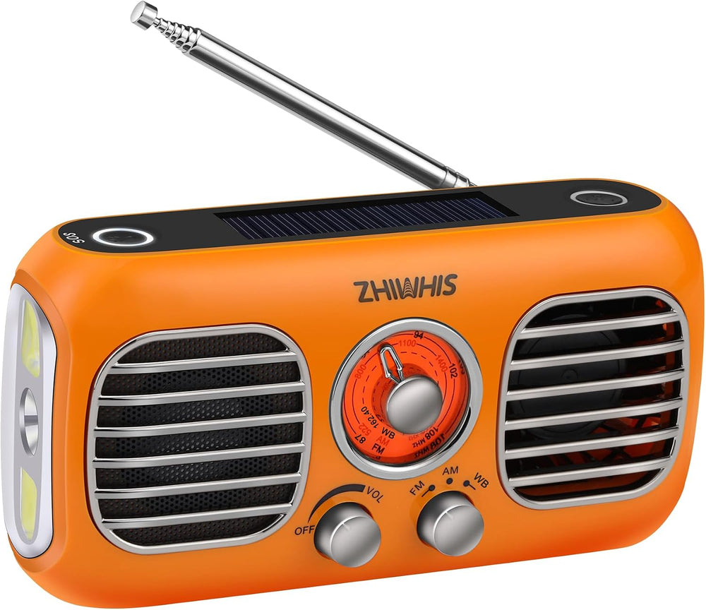 ZHIWHIS Emergency Radio with Portable Fan, AM/FM/WB Weather Radios with SOS S...