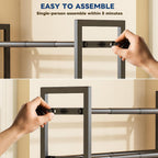 Mavivegue Expandable Shoe Rack, 2-Tier 19"-43.3" Adjustable Shoe Rack for Closet,Hall Entryway,Front Door,Garage, Sturdy Steel Space-Saving Rack, Black