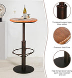 Topower Industrial Pub Table 19.7" Round Solid Pine Wood Top 42.2" Height Bar Table with Metal Base, Tall Pub Table for Kitchen, Dining Room, Coffee Shop, Copper