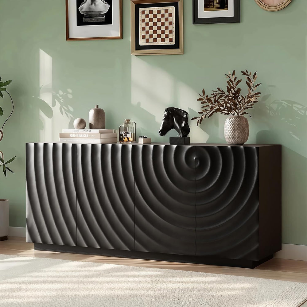 LKTART 59" Sideboard Buffet Cabinet with Storage, 4 Doors Modern Accent ...