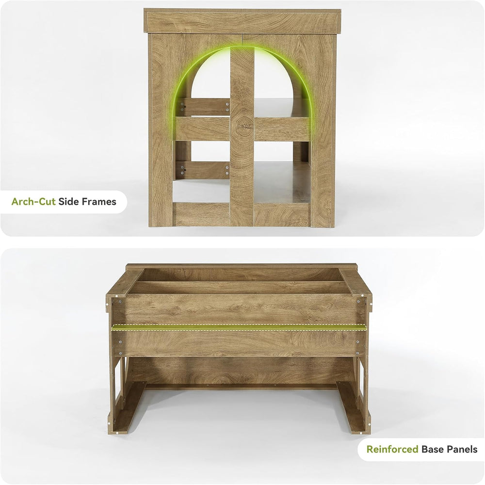 LITTLE TREE Kitchen Island with Storage, 55-Inch Large Stationary Center Isla...