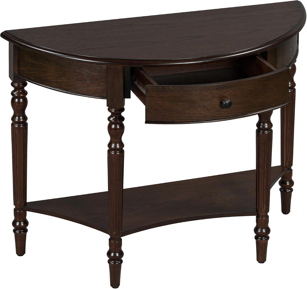 LUMISOL Half Moon Console Table with Drawer, 39'' Farmhouse Entryway ...