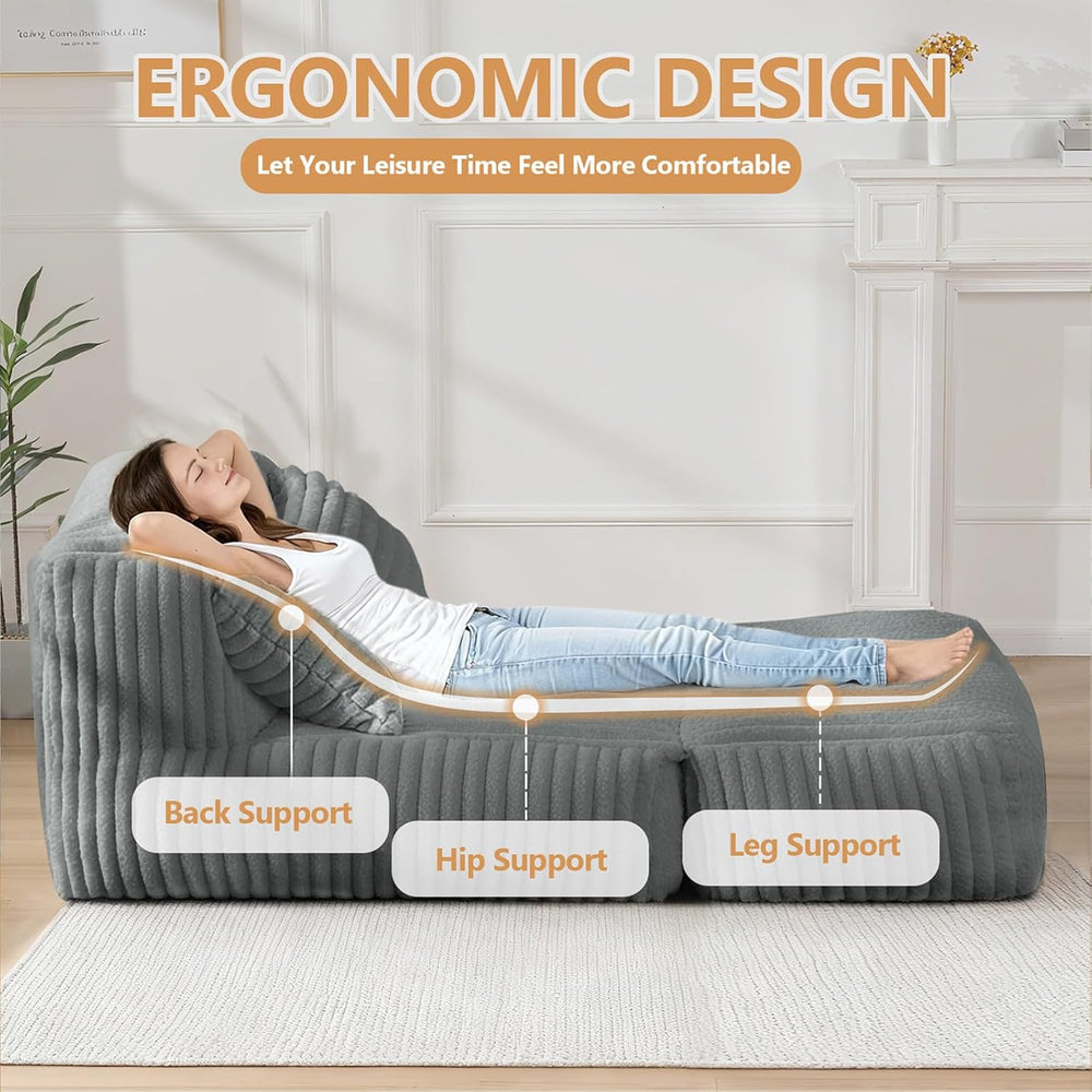 Big Bean Bag Lounger Sofa with Pillow, Large Bean Bag Chairs for Adults, Over...