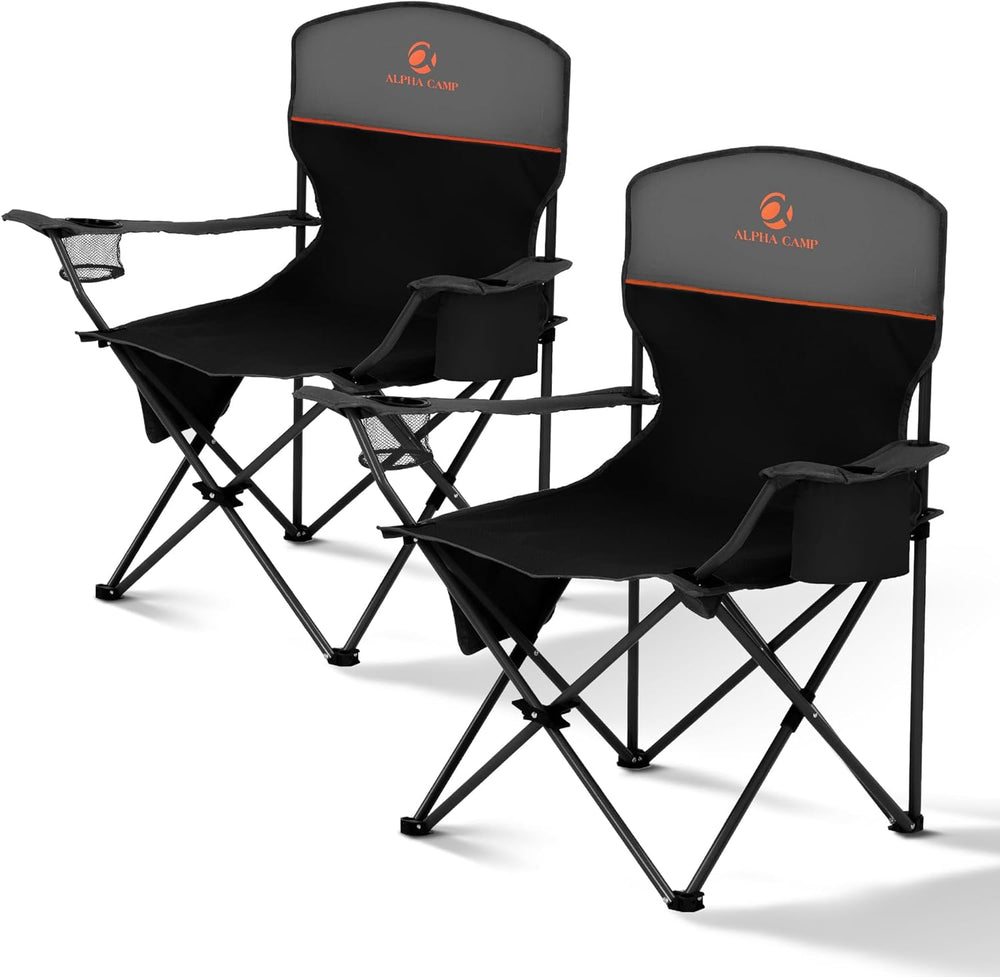ALPHA CAMP Folding Camping Chair for Adults Lawn Chair for Camping Outdoor | ...