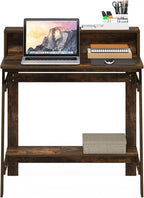 Furinno Simplistic A Frame Computer Desk, Amber Pine