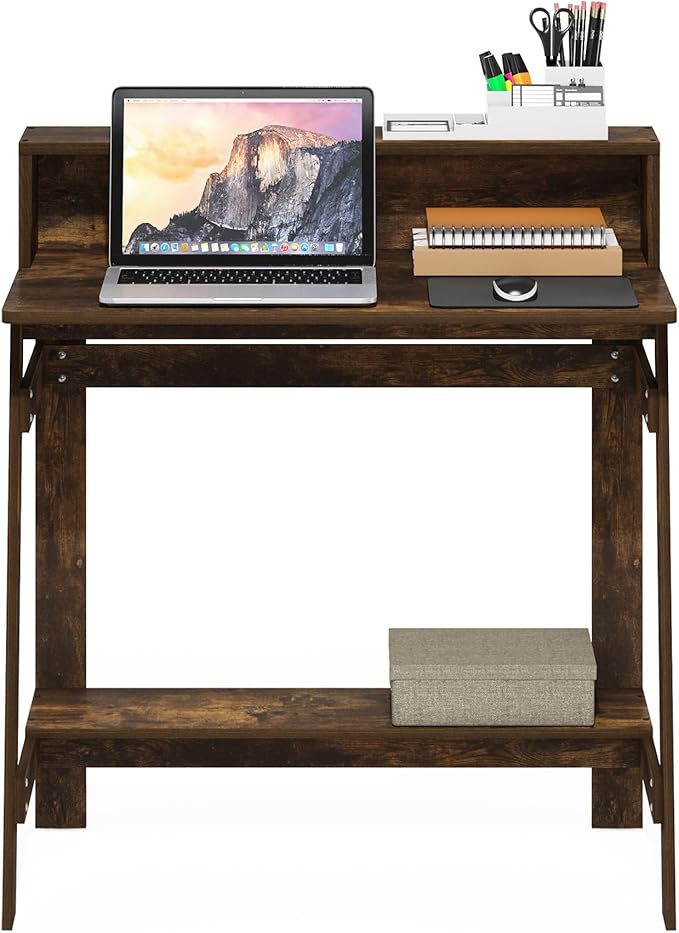 Furinno Simplistic A Frame Computer Desk, Amber Pine