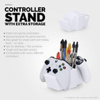 Game Controller Holder & Desktop Pen Organizer Stand With Ten Slots for Pens, Pencils, Stationery, Craft Tools & More - Universal Design for PS5 XBOX SERIES X ONE PS4 SWITCH PC Gamepads - D05 - White