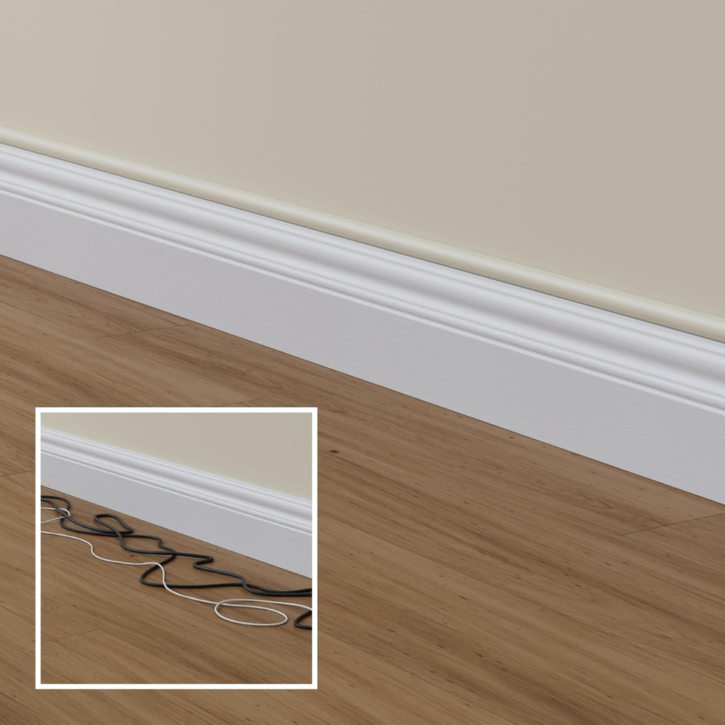 D-Line Half Round Cord Hider, Patented Cable Cover, Hide TV Wall Mount Wires, Raceway for Cords, Decorative Wire Covers, Paintable, Adhesive Cable Concealer, 1x 0.78in W x 0.39in H x 39in L, Beige