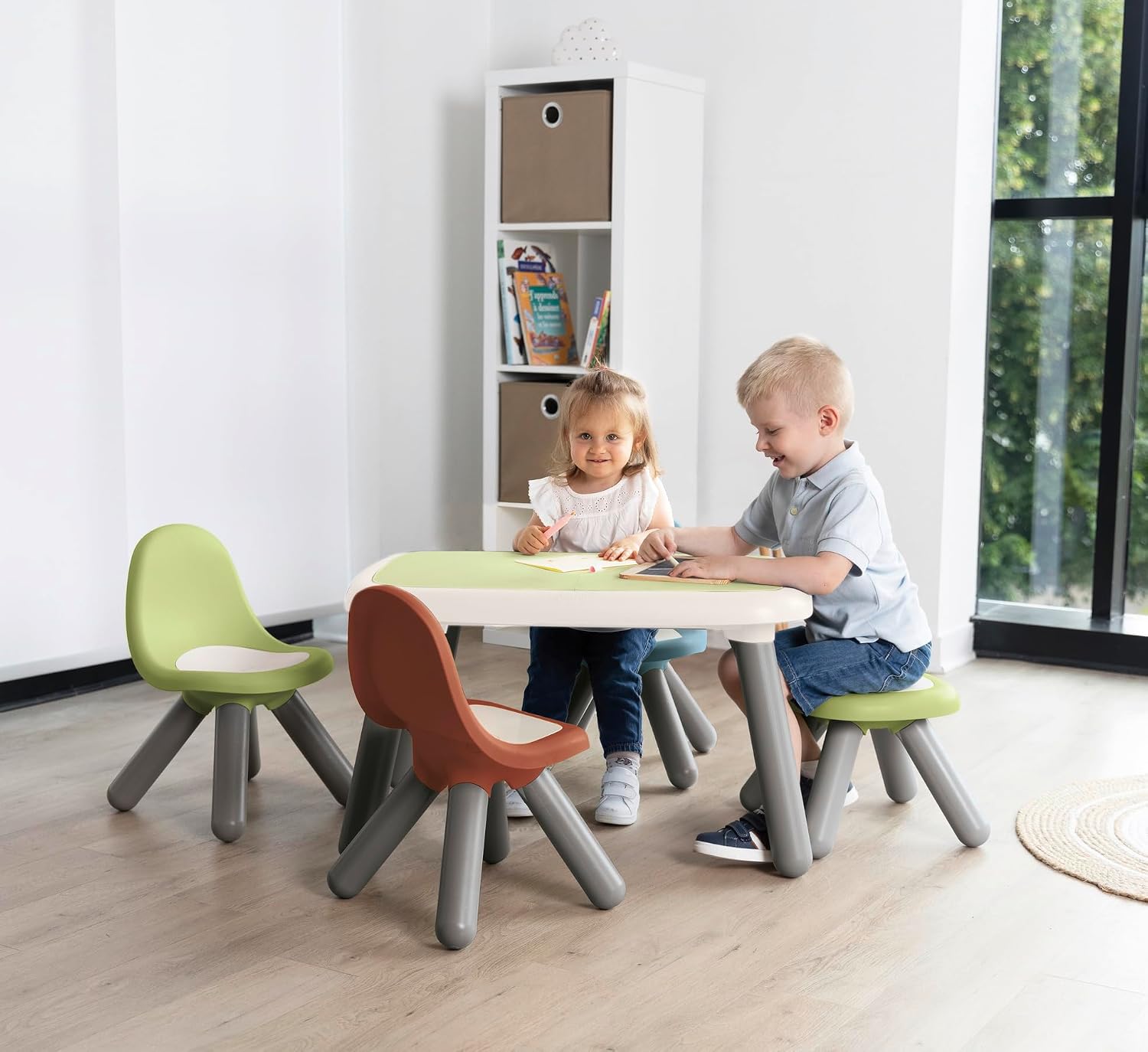 Smoby Life Kid Table for Indoor and Outdoor Use Anti-UV Treated Recycled Material from 18 Months Made in France
