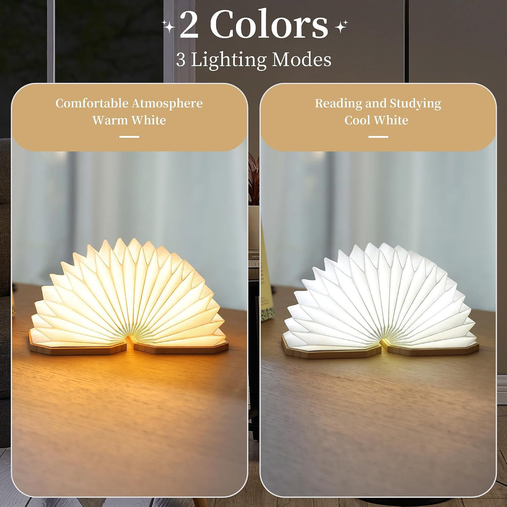 Uniwolk Paper Lamp Japanese Gifts House Warming Gifts, Book lamp 3 Colors Lig...
