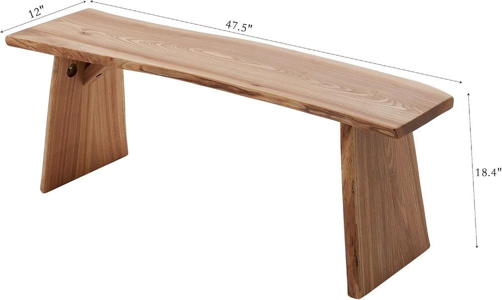 Elm Wood Dining Bench Bedroom BenchesIn Footrest Stool Accent Bench for Entry...