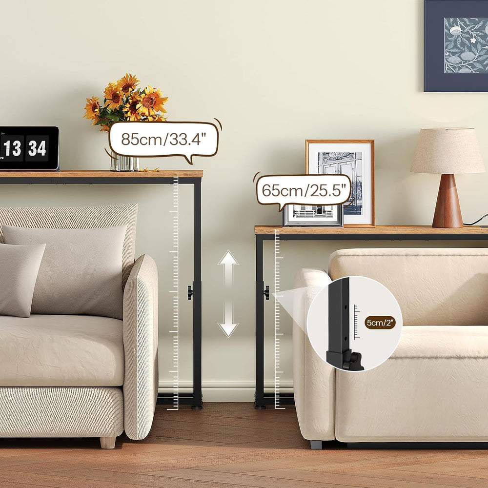 HOOBRO 102.3 Inch Narrow Console Table with Adjustable Height (25.5"-33....