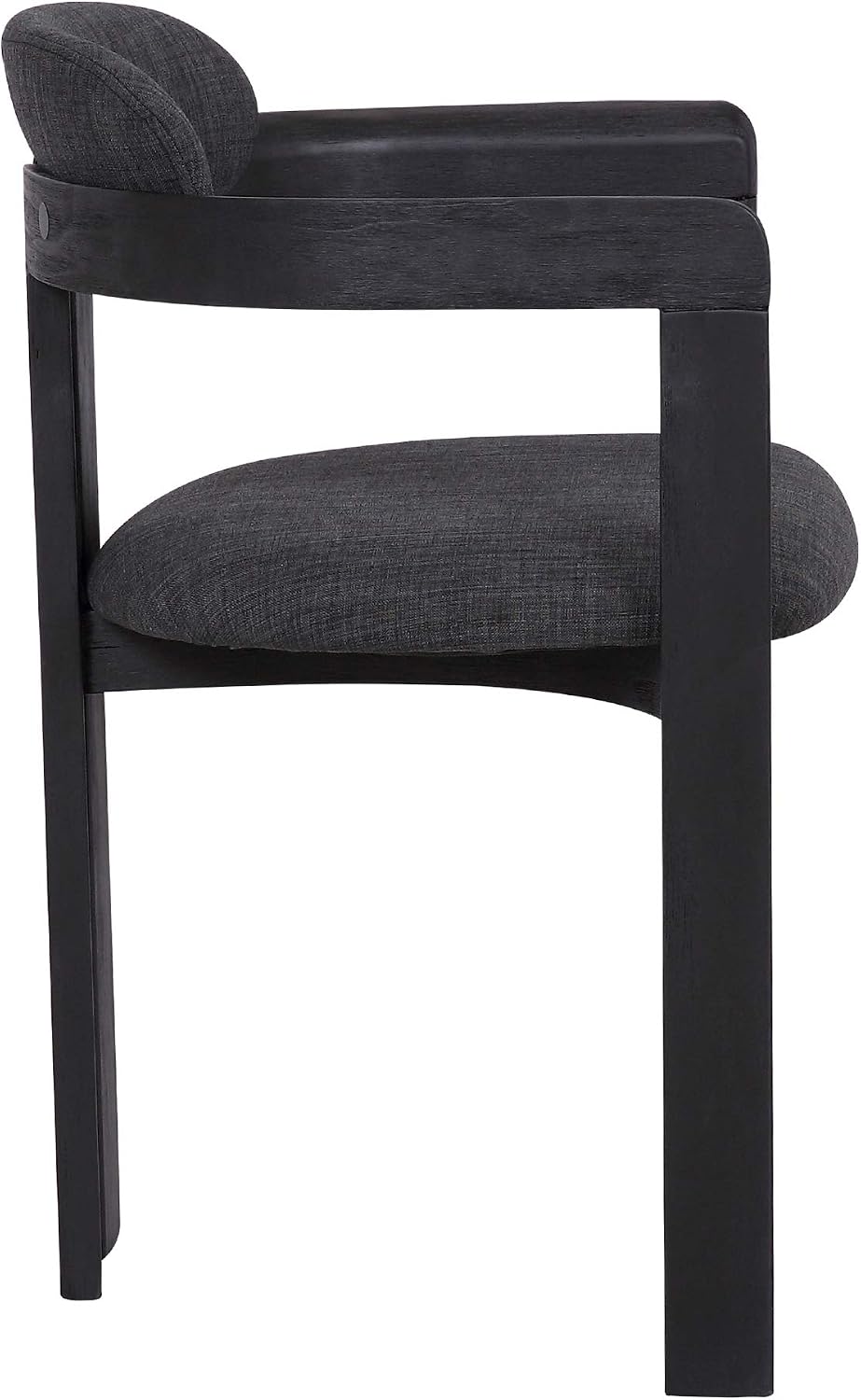 Armen Living Jazmin Contemporary Dining Chair in Black Brushed Wood Finish an...