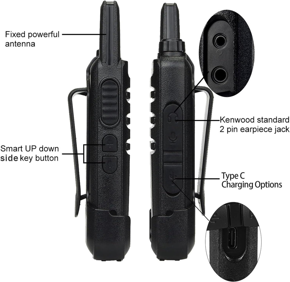 Retevis RT22 Compact & Lightweight FRS Walkie Talkies Long Range (4 Pack)