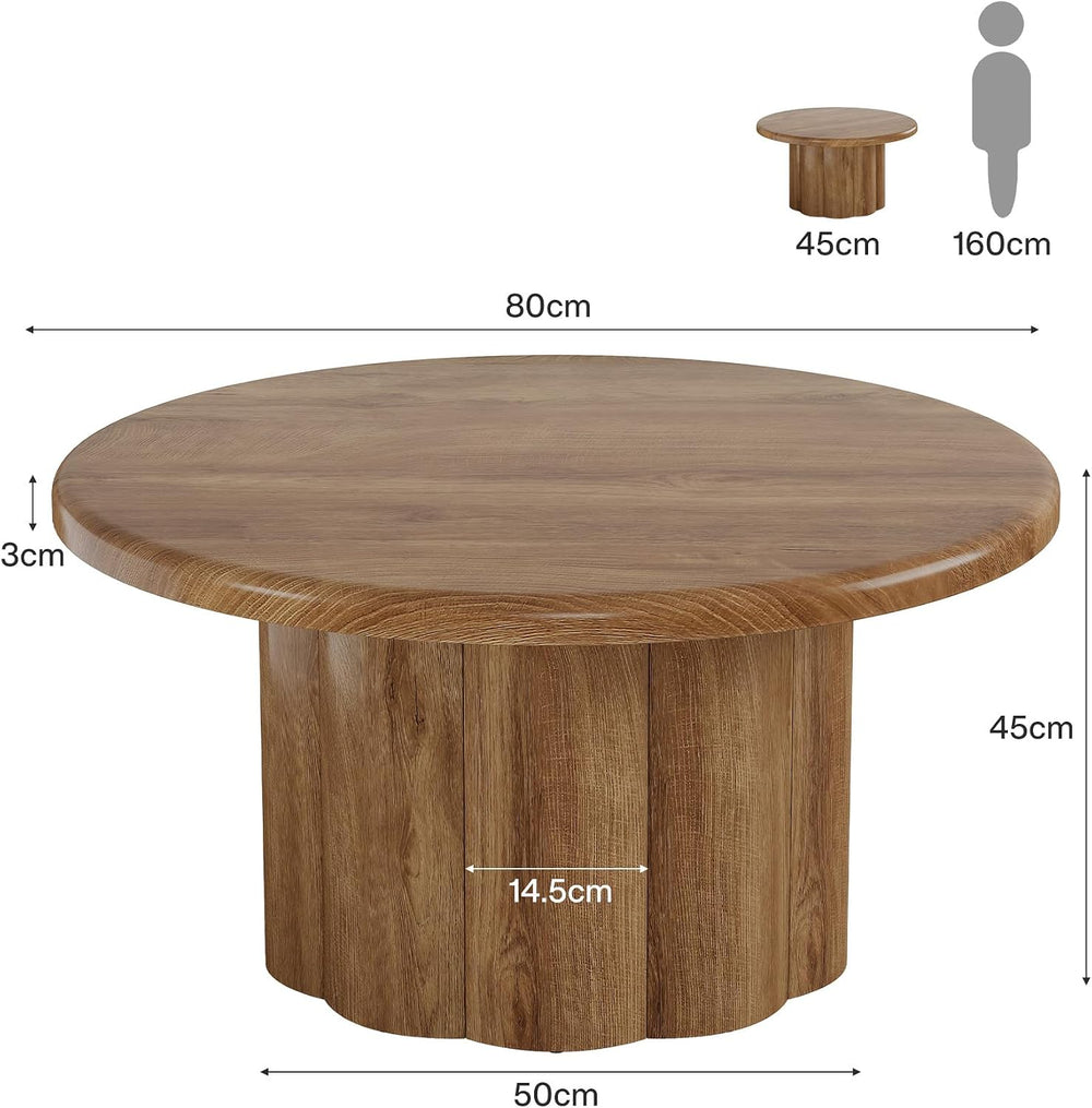 Tribesigns 31.5" Round Coffee Table for Living Room, Farmhouse Circle Ce...