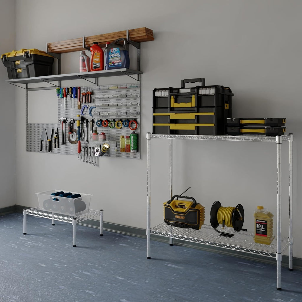 14" Deep x 36" Wide x 34" Height Wire Shelving Kit | 2-Tier | NSF Commercial Storage Rack Unit