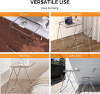 VINGLI Folding Acrylic Table and Chair Set Small TV Tray for Snack Dinner on Couch, Tiny Foldable Desk Writing Desk for Home Office for Small Spaces