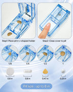 Monthly Pill Organizer 3 Times a Day, FRIWOLE Medicine Box with Portable Weekly Pill Bag, Keychain Pill Case, Pill Cutter and 2 Sticker (Black, 3 Times a Day)