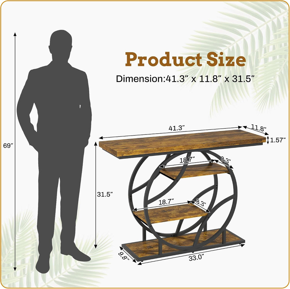 Entryway Table for Foyer,41.3 Inch Industrial Narrow Console Table,Accent Dec...