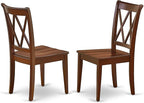 East West Furniture HBCL5-MAH-W 5 Piece Dining Room Furniture Set Includes a Round Kitchen Table with Pedestal and 4 Dining Chairs, 42x42 Inch, Mahogany