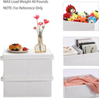HOONEX Storage Bins with Lids for Organizing, Pack of 2, Storage Boxes with 2 Carrying Handles and Sturdy Heavy Cardboard, 16.5" L x 11.8" W x 7.5" H for Shoes, Books, Clothes, Nursery, White
