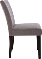 Watson & Whitely Upholstered Dining Chairs Set of 4, Fabric Armless Dining Room Chairs with Solid Wood Legs & Back Side Chair for Kitchen, Living Room, Restaurant, Dark Grey