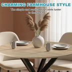 31.5" Round Dining Table for 4, Modern Small Dinner Table Farmhouse Round Kitchen Tables with Metal Legs for Dining Room, Kitchen, Living Room, Rustic Brown & Black