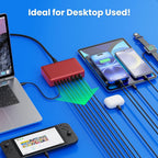 USB C Charger 300W USB C Charger Block 8-Ports GaN IV Fast Charging Station,PD 100W Laptop Charging Hub Wall Charge Adapter Compatible with MacBook/Air,DELL,Steam Desk,iPhone 16/15/14,Galaxy