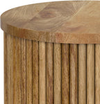 SIMPLIHOME Draper 22" Wide Solid Wood Rectangular End Table in Auburn Brown | Industrial accent table with a slatted base, assembled; natural mango wood nightstand, lamp stand, or side table.