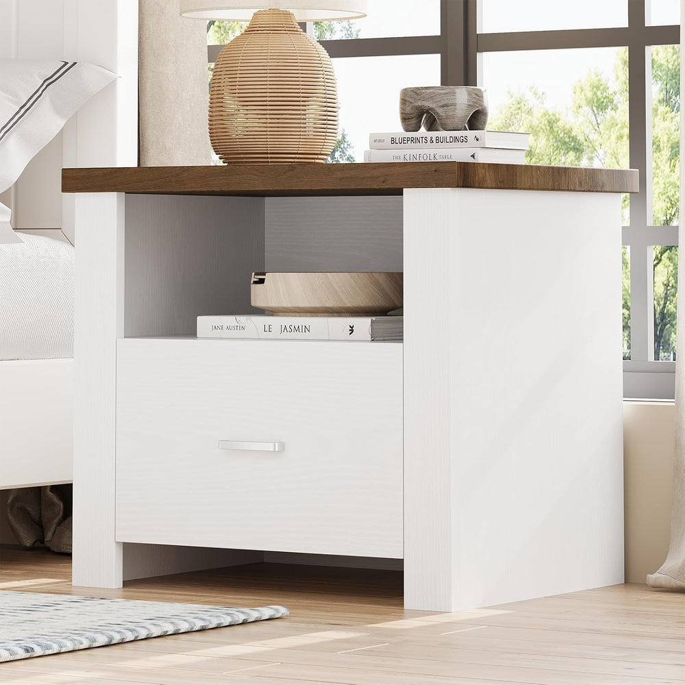 4ever2buy 23” Nightstand with Storage, Large Bedside Table End Table with Dra...