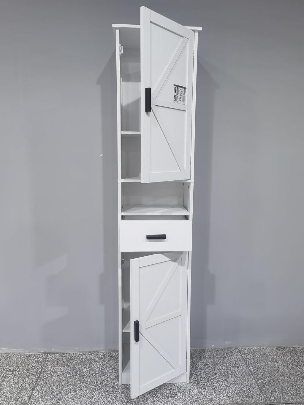 Retro Elegant Tall Bathroom Storage Cabinet, Narrow Storage Unit, Adjustable Shelves, for Entryway Kitchen,for Kitchen Home