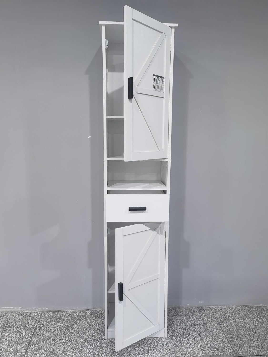 Retro Elegant Tall Bathroom Storage Cabinet, Narrow Storage Unit, Adjustable Shelves, for Entryway Kitchen,for Kitchen Home