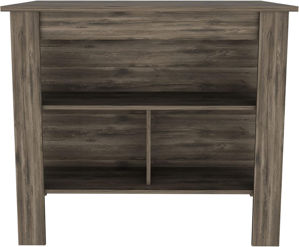 Cala Dark Brown Kitchen Island with Stool Storage