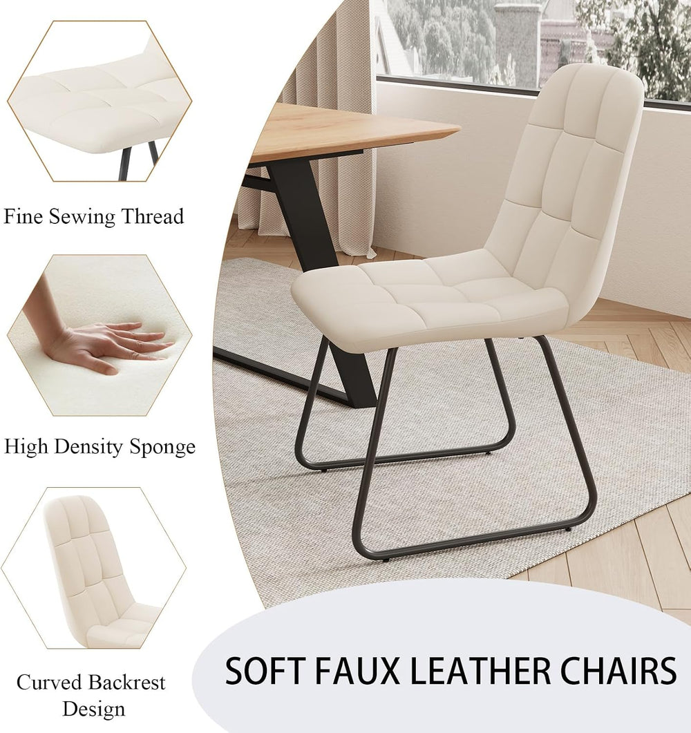ZckyCine 51‑67 Inch Expandable Dining Set with 6 PU Leather Chairs, Wooden Fu...