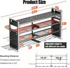 33" W Power Tool Organizer Wall Mount,4-Layer Heavy Duty Tool Storage with 10 Cordless Drill Holder,300 lb Capacity Garage Organization for Garage and Workshop,Black