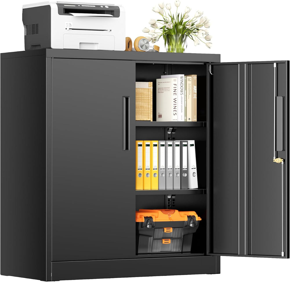 INTERGREAT Metal Storage Cabinet with Locking Doors, Lockable Steel Storage C...