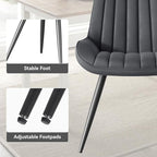 Modern Dining Chairs Set of 8,Upholstered Dining Room Chairs with Thick Cushions,Fabric Comfy Dining Chairs with Metal Legs for Dining Room Dark Grey
