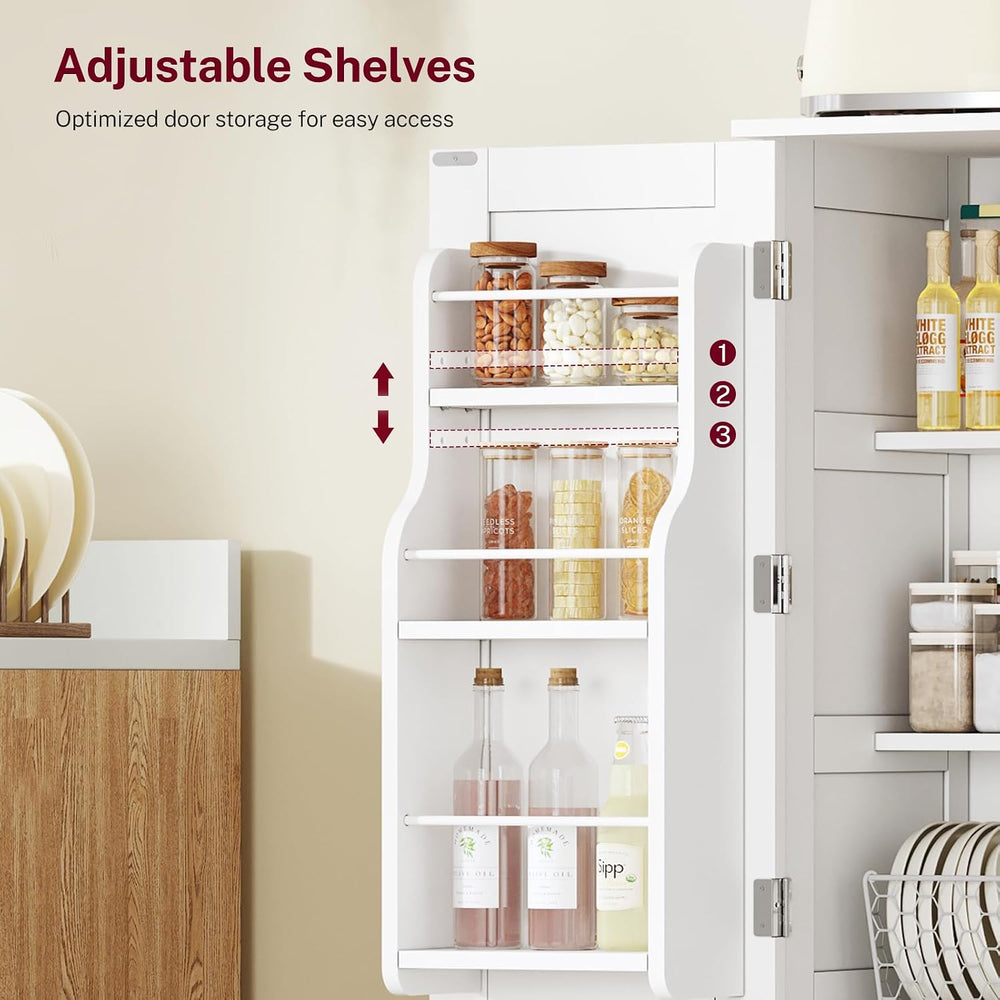 TEENFON 43'H Pantry Cabinet with 4 Doors, Kitchen Cabinet with 6 Door She...