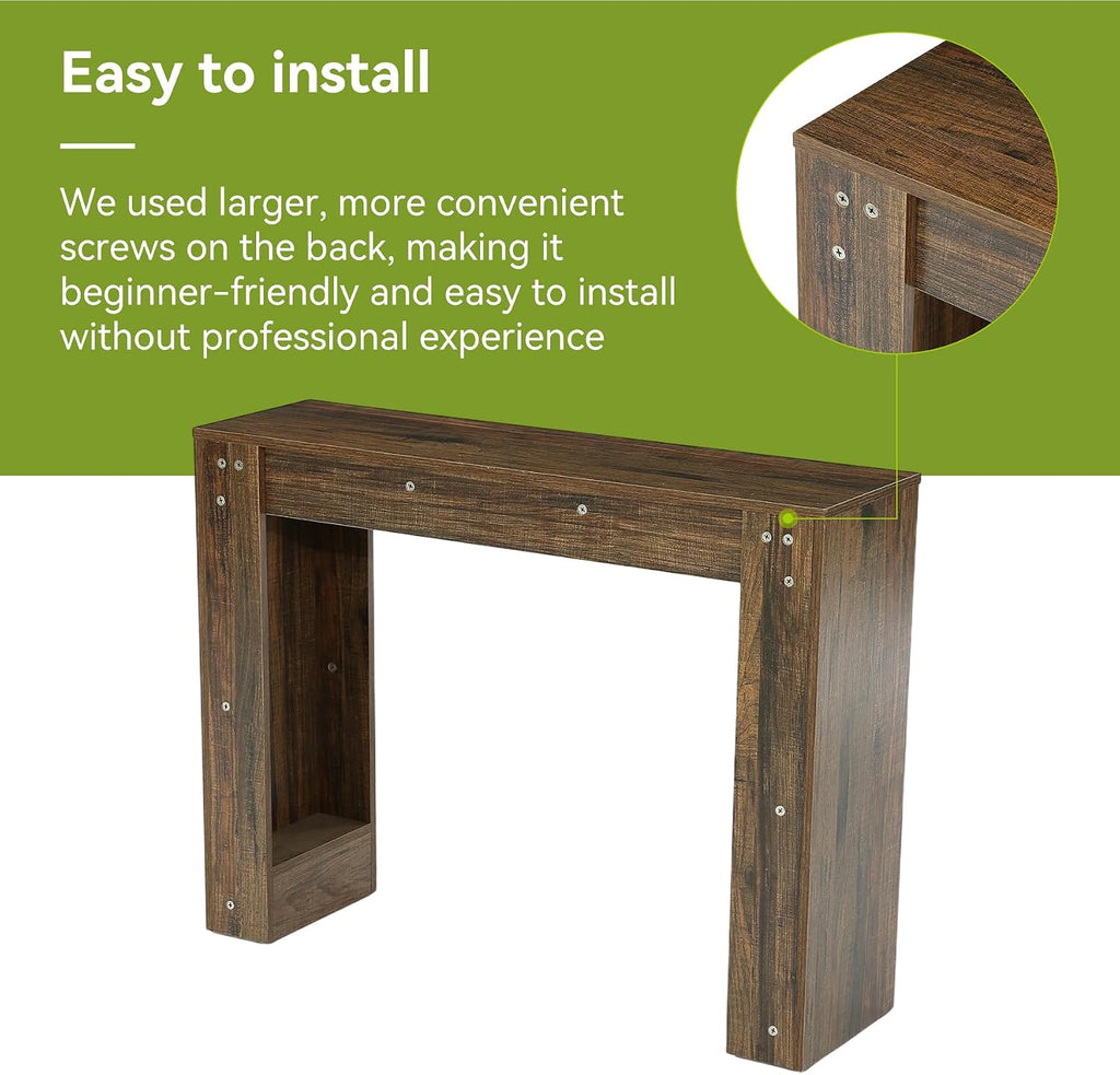 LITTLE TREE 41.3-Inch Console Table, Narrow Entryway Table, Small Sofa Table Behind Couch, for Space Saving, for Living Room, Entryway, Hallway (Retro Brown)