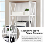 HOMISSUE Bookshelf, 7-Tier Bookshelf, Rustic Wood Metal Bookshelves and Bookcases, Freestanding Open Bookshelf, Industrial Tall Bookcase for Home Office, Living Room and Bedroom, White
